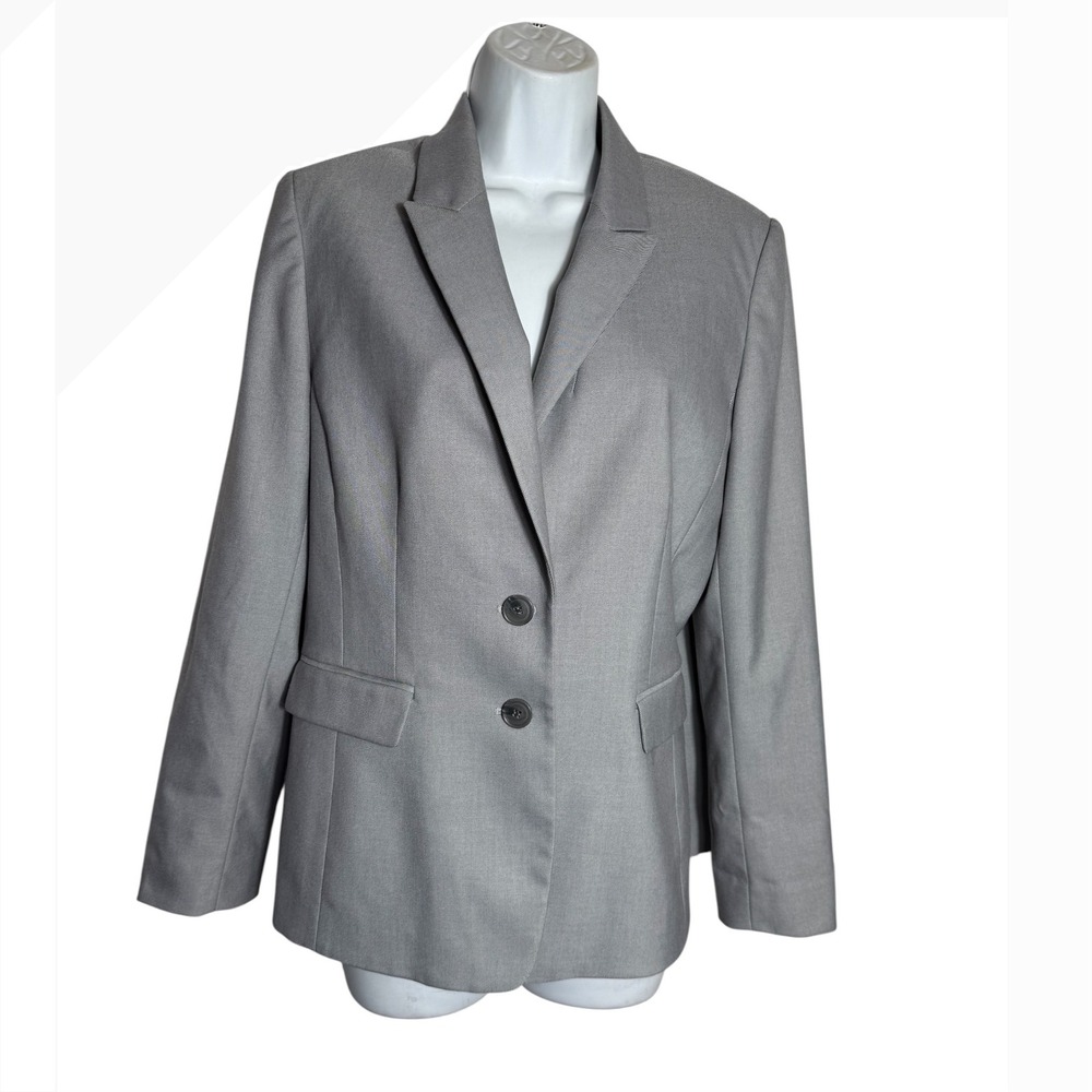 Antonio Melani‎ Blazer Womens Size 10 Gray Classic Two Button Career Office 🩶🩶